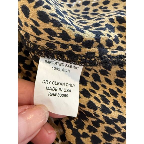 Drew Anthropologie Silk Animal Print Top Leopard XS - Picture 6 of 6